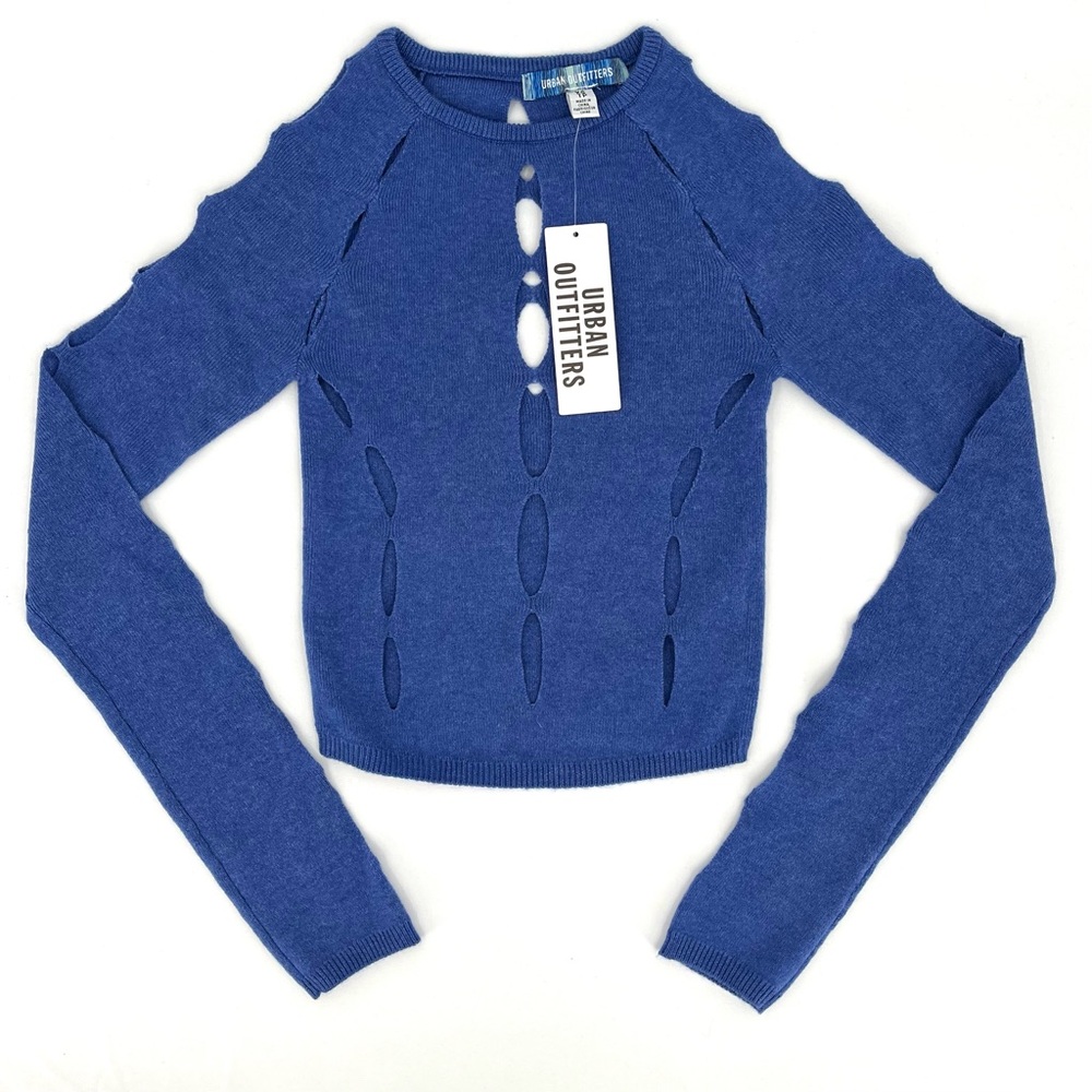 Urban Outfitters Blue Distressed Thin Sweater Size XS